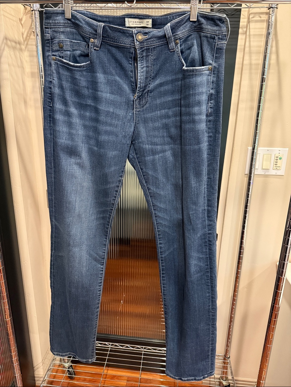 Liverpool Los Angeles Straight Leg Jeans Eco Stretch Denim Medium Wash 36x34